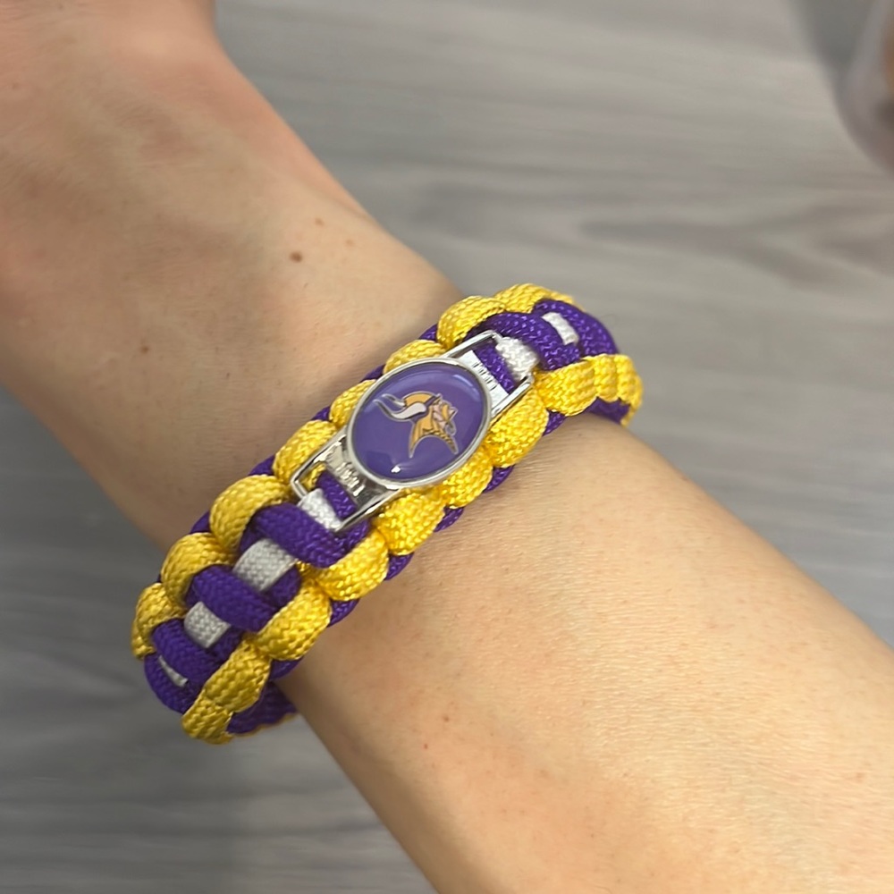 Minnesota Vikings Paracord Rope Bracelet, Handmade by Heroes, Made by Veterans